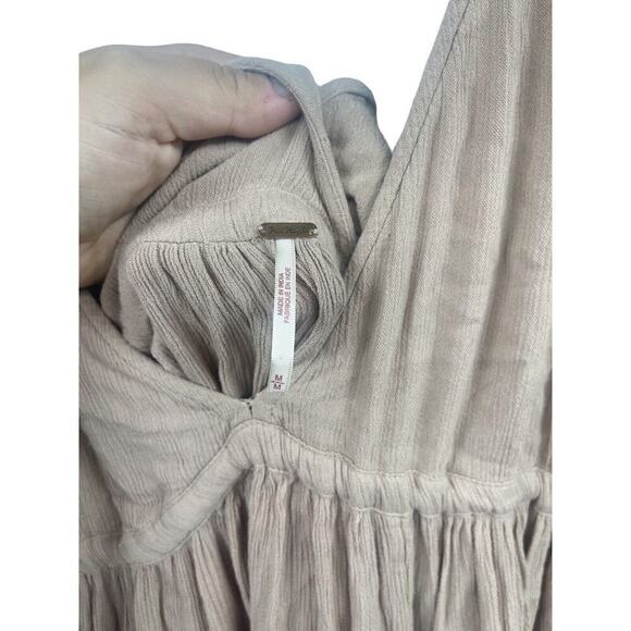 Free People Nude Sand Beige Beach Dress Layered Cutout Womens Medium - Picture 4 of 11